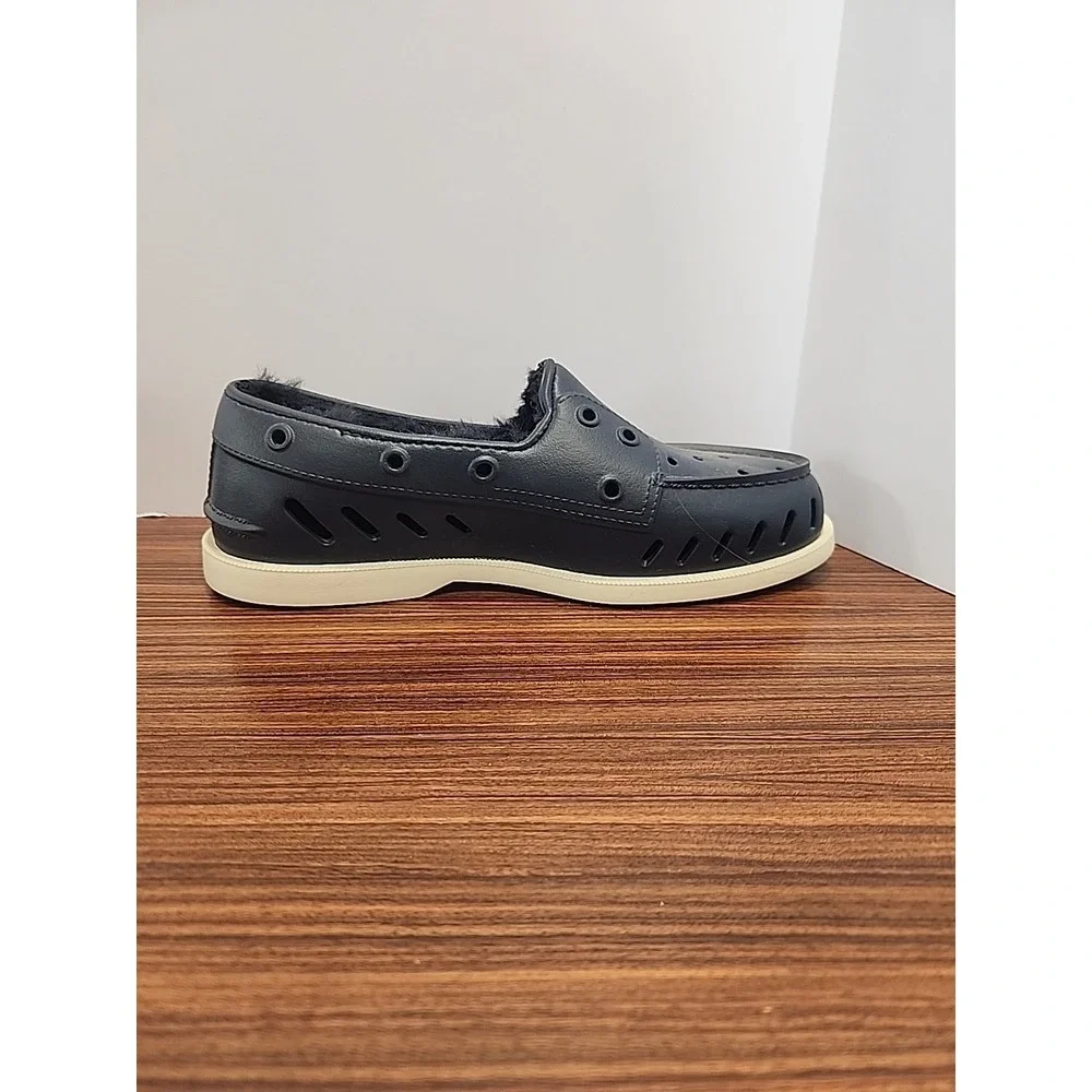 Sperry Fur Lined Cozy Float Boat Womens 7 Navy Blue Casual Shoes STS87088